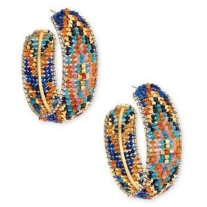 Kendra Scott Britt Gold Beaded Hoop Earrings – Multi Mix